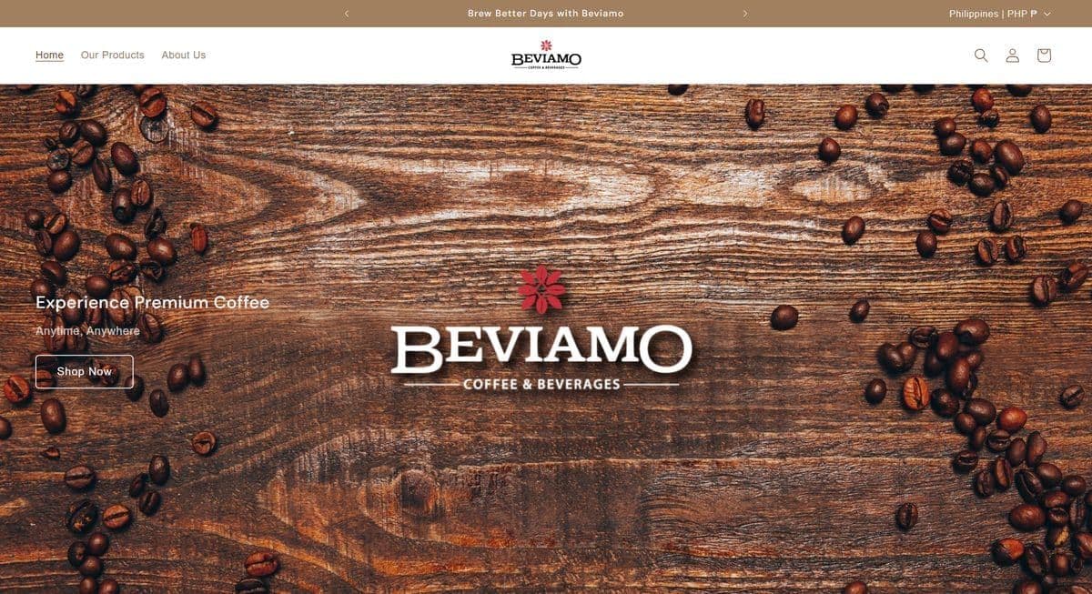 Beviamo website preview