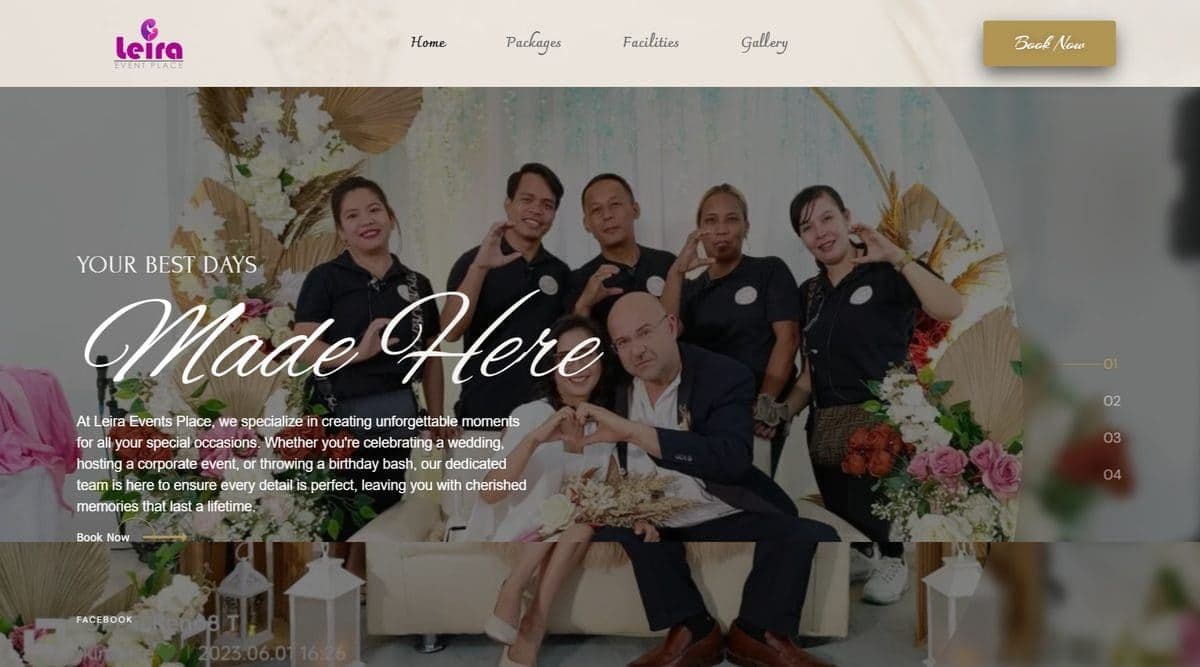Leira Events Place website preview